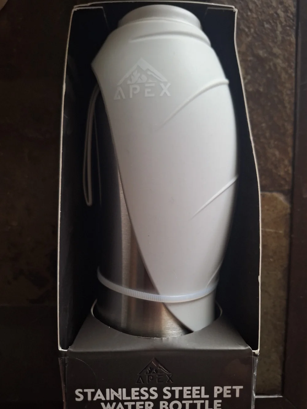 Brand New Apex Stainless Steel Dog Travel Water Bottle with Silicone Flip Bowl -